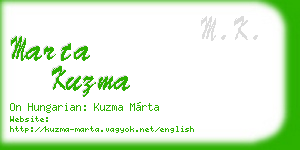 marta kuzma business card