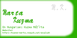 marta kuzma business card
